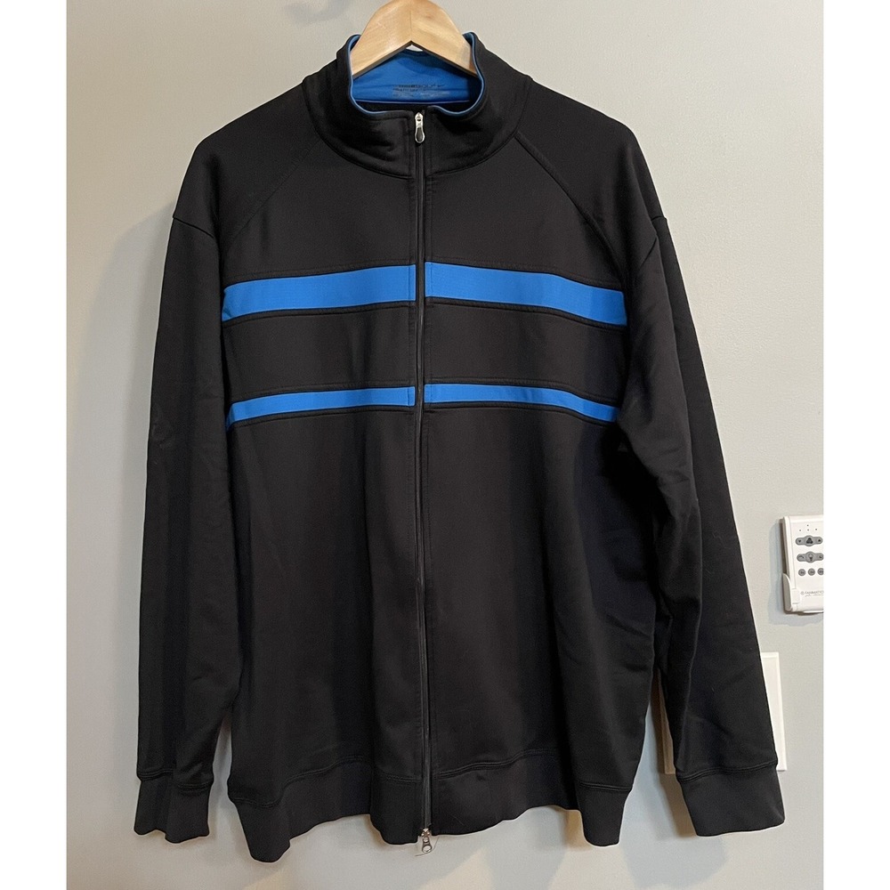 Nike Golf Jacket Vivid Colorblock Blue Stripe Zip Up Smooth‎ Fleece Mens XLarge